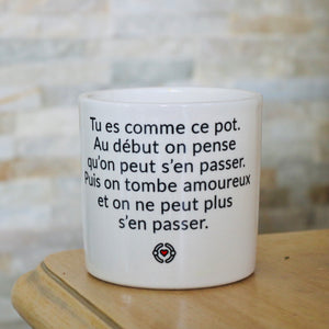 Pot de fleurs - Tu es comme ce pot. Addictif.
