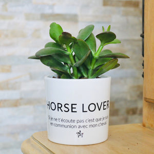 pot de fleurs personnalisé fan de cheval