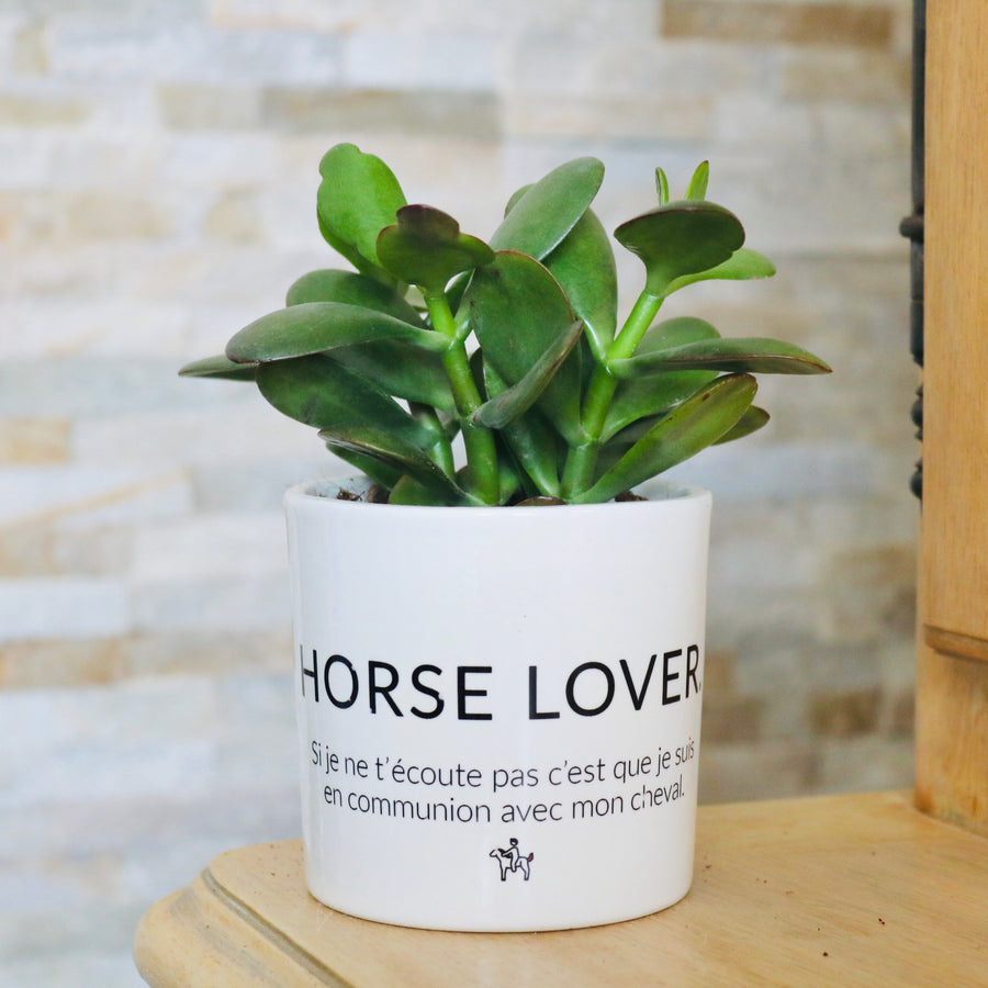 pot de fleurs personnalisé fan de cheval