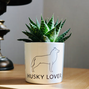 pot de fleurs husky lover