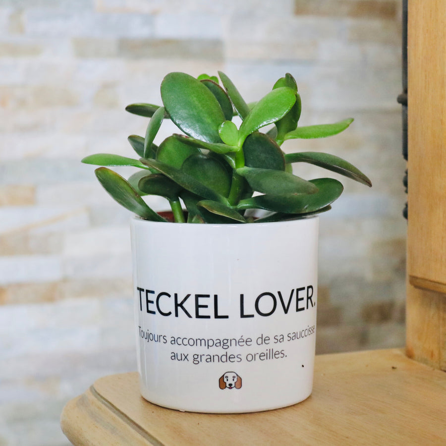pot de fleurs personnalisé teckel lover