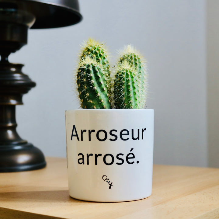 Pot de fleurs personnalisé Arroseur arrosé
