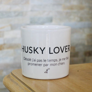pot de fleurs personnalisé husky lover