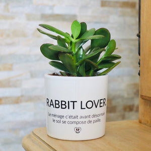 pot de fleurs personnalisé rabbit lover