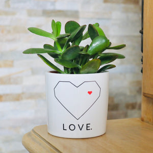 Pot de fleurs personnalisé avec un coeur