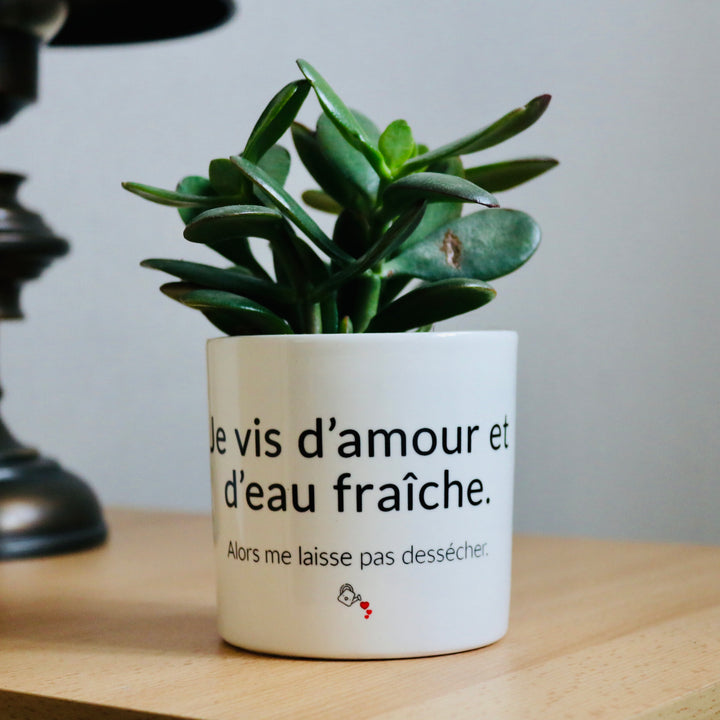 Pot de fleurs Vivre d'Amour et d'Eau Fraiche