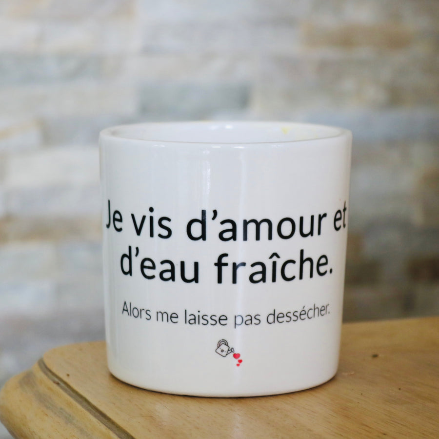Pot de fleurs - Vivre d'amour et d'eau fraiche.