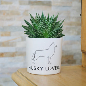 pot de fleurs personnalisé fan de husky
