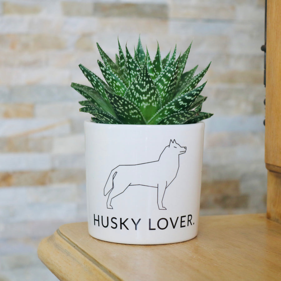 pot de fleurs personnalisé fan de husky