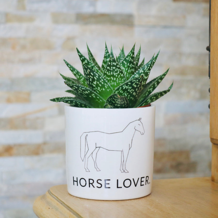 pot de fleurs personnalisé design de cheval