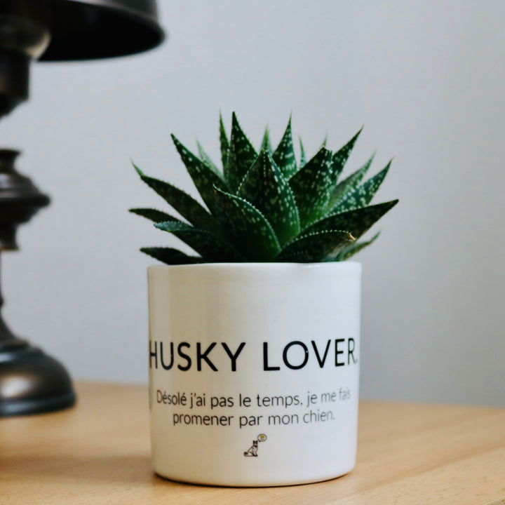 pot de fleurs husky lover
