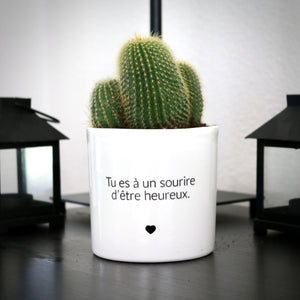 Pot de fleurs - Tu es à un sourire d'être heureux.