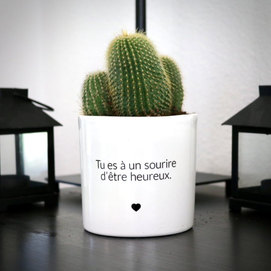Pot de fleurs - Tu es à un sourire d'être heureux.