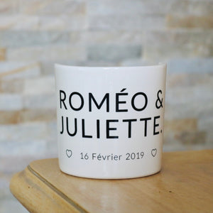 pot de fleurs personnalisé romeo et julieete