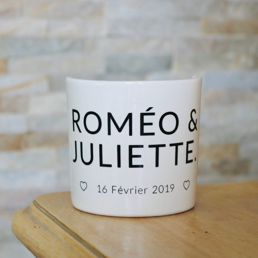 pot de fleurs personnalisé romeo et julieete
