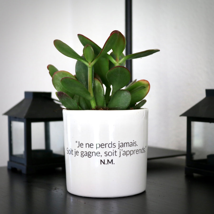 Pot de fleurs - Citation Nelson Mandela.