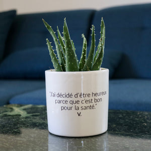 Pot de fleurs - Citation Voltaire.