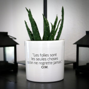 Pot de fleurs - Citation Oscar Wilde.