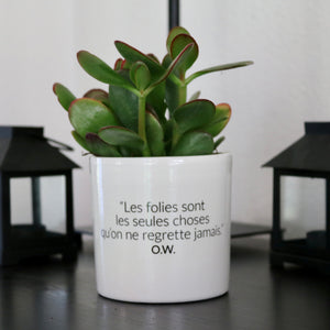 Pot de fleurs - Citation Oscar Wilde.