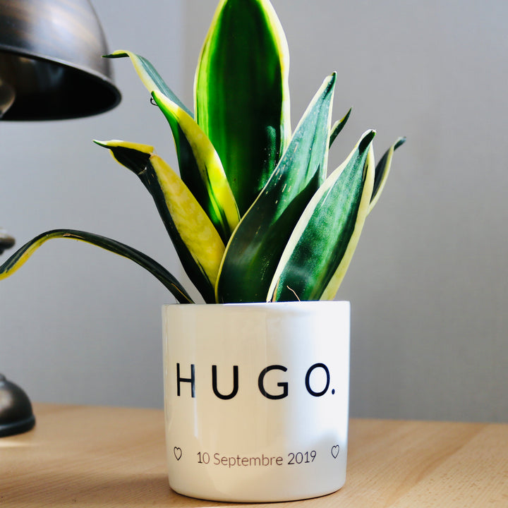 Pot de fleurs personnalisé pour une naissance